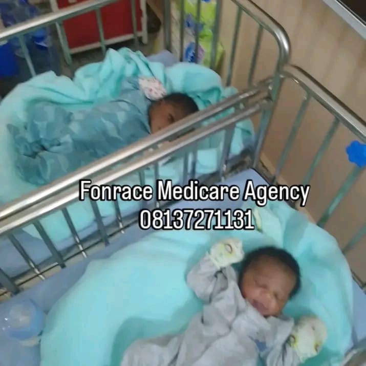 Twin newborns swaddled in the Fonrace nursery